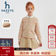 哈吉斯（HAZZYS）童裝女童套裙2025冬新品中大童含羊毛保暖長(cháng)袖套裙 暖卡其 145