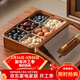 木雅軒干果盤(pán)實(shí)木干果盒瓜子糖果盤(pán)分格水果盤(pán)客廳干果收納盒果盤(pán)零食盤(pán) 單層干果盤(pán)+6玻璃碗