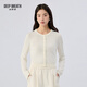 深呼吸DEEP BREATH女裝圓領(lǐng)短款輕薄針織開(kāi)衫女A400886 白 L (4)