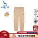 哈吉斯（HAZZYS）品牌童裝男女童長(cháng)褲冬新品彈力舒適簡(jiǎn)約時(shí)尚休閑百搭一體絨長(cháng)褲 燕麥卡其 165
