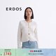 ERDOS 春夏圓領(lǐng)小香針織開(kāi)衫立體撞色花朵紐扣女上衣羊絨衫 白 L 170/88A