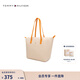 Tommy Hilfiger【輕便大容量】女裝大容量休閑通勤手提袋度假風(fēng)帆布托特包 米白色0F4 OS