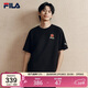 FILA 斐樂(lè )馬上起飛情侶針織短袖T恤2026春季時(shí)尚休閑純棉海棠花上衣