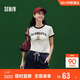森馬（Semir）哈利波特聯(lián)名短袖T恤女夏季短款撞色印花學(xué)院風(fēng)上衣101325100075