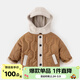 嘟嘟家兒童棉服冬裝寶寶加厚棉衣男童上衣連帽女童棉襖冬季小童童裝外套 咖色 110