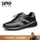 零度zero男鞋時(shí)尚百搭運動(dòng)休閑鞋男皮面厚底舒適潮流戶(hù)外鞋 黑色 42