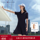 Tommy Hilfiger【萊賽爾微彈】春夏女裝氣質(zhì)休閑通勤V領(lǐng)顯瘦針織POLO連衣裙 藏青色DW5 M