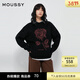 moussy 新品復古提花玫瑰圖圓領(lǐng)針織衫毛衣028IAZ70-1022 020黑色 均碼 00020/F