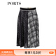 PORTS寶姿春夏新品半身裙百褶裙LM8S028MPT031 黑色印花 S (4)