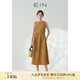 EIN輕舒亞麻 EIN言文藝復古質(zhì)感通勤腰帶可調節無(wú)袖連衣裙夏季新款 咖色 L
