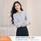 香影【都市雅紳】通勤氣質(zhì)套裝女2026春季新款襯衫馬甲褲子三件套 航線(xiàn)藍 襯衫 M
