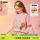 ASK JUNIOR女童純棉短袖T恤夏季薄款中大童時(shí)尚立體花朵T恤兒童上衣童裝