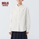 MUJI女式 圓領(lǐng)襯衫 女士襯衣內搭春秋 BCB91C4S 米白色 M （160/84A）