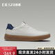 德賽（DESAI）男鞋低幫百搭真皮百搭休閑鞋時(shí)尚輕便通勤運動(dòng)板鞋男 白藍 43