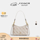 蔻馳（COACH）奧萊女士女包馬車(chē)圖案印花LAUREL 19號單肩包斜挎包流浪包禮物 IM/粉筆白色 混合色