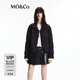MO&Co.羽絨服鴨絨高領(lǐng)抽繩下擺拉鏈按扣雙門(mén)襟啞光寬松摩安珂 黑色 L /170