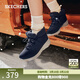 斯凱奇（Skechers）女鞋面包鞋保暖短筒舒適柔軟短靴加絨厚底雪地棉鞋144194 海軍藍色/NVY 37