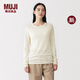 MUJI 女式 萊賽爾混天竺編織 輕薄圓領(lǐng)針織衫女裝上衣打底衫 BA1RGA6S 象牙色 XL (165/92A)