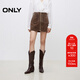 ONLY秋季簡(jiǎn)約氣質(zhì)大口袋A字皮裙短裙半身裙女|12449M006 E09 深褐色 XL (175) 76A