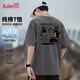 班尼路（Baleno）美式純棉印花短袖T恤男士夏季寬松大碼潮流男生半袖體恤衫上衣服