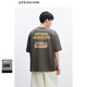 太平鳥(niǎo)男裝【晚心聯(lián)名】重磅刺繡短袖T恤夏后背印花青年體恤 棕色 第一批 3XL