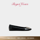 Roger Vivier/RV女鞋Trompette平底漆皮方扣芭蕾舞鞋 黑色 37 建議拍小半碼，詳詢(xún)客服