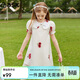 ASK JUNIOR女童連衣裙夏季薄款兒童短袖裙子中大童時(shí)尚甜美公主裙 白色 150