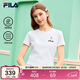 FILA 斐樂(lè )官方女子針織短袖T恤2026春季新款時(shí)尚休閑小貓刺繡圓領(lǐng)上衣