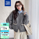 唐獅（TonLion）2025秋季新款翻領(lǐng)撞色邊拉鏈開(kāi)衫外套溫柔文藝復古風(fēng)氣質(zhì)