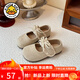 G.duck小黃鴨兒童小皮鞋女童鞋秋季新款女孩軟底蝴蝶結單鞋蕾絲小童防滑 深卡其色 27 內長(cháng)16.6cm
