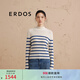 ERDOS 半高領(lǐng)條紋?；晷奚盹@瘦優(yōu)雅淑女百搭女套衫羊絨衫 藍白條紋 L 170/88A