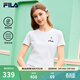 FILA 斐樂(lè )官方女子針織短袖衫2026春新款涼感時(shí)尚休閑小貓刺繡圓領(lǐng)T恤 云菇白-WT M 165/84A/M