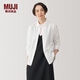 MUJI女式水洗平紋襯衫領(lǐng)襯衫女純棉長(cháng)袖襯衣外套內搭女士秋季女裝上衣 白色 L （165/88A）