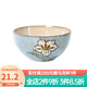 玉泉 韓式手繪碗碟米飯碗單個(gè)大面碗陶瓷餐具家用 韓式6英寸面碗淺湖藍