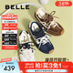 百麗（Belle）董璇同款流心糖阿甘鞋女德訓鞋新款商場(chǎng)運動(dòng)風(fēng)休閑鞋E7H1DCM5預售 米色 （4.5CM增高） 38 (240mm)