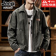 JEEP SPIRIT吉普外套男春秋季2026新款美式復古潮牌純棉男裝休閑痞帥夾克男 深灰 L 碼建議體重(135斤-155斤)