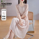 拉倫菲韻高端品牌 真絲連衣裙女2026夏季新款氣質(zhì)100%桑蠶絲重工刺繡長(cháng)裙 杏粉色（100%桑蠶絲） XL 【116-125斤】