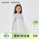 巴拉巴拉【balaOne】童裝女童連衣裙網(wǎng)紗公主裙2026春新款蝴蝶結長(cháng)袖拼接