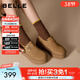 百麗（Belle）千層可頌質(zhì)感勃肯鞋女款商場(chǎng)厚底增高休閑鞋E4S1DCM5預售 棕色-單里 37 (235mm)