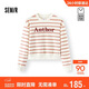 森馬（Semir）商場(chǎng)同款|衛衣女冬季條紋字母抓絨2025時(shí)尚ins套頭衫101725116001