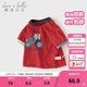 戴維貝拉（DAVE＆BELLA）男童短袖t恤卡通兒童上衣純棉寶寶衣服夏季新款小童打底衫 紅色【現貨】 90 cm（建議身高80-90cm） cm（建議身高80-90cm）
