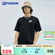 FILA FUSION斐樂(lè )官方潮牌男女同款針織短袖t恤2025夏季情侶時(shí)尚運動(dòng)短t衫