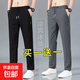 休閑長(cháng)褲男韓版潮流夏季透氣冰絲薄款褲子寬松空調長(cháng)褲百搭男裝褲 黑色+深灰色 XL