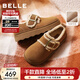 百麗（Belle）復古毛邊雪地靴女冬季新款商場(chǎng)款舒適毛毛鞋勃肯鞋E5N1DDM5 棕色-毛里 36