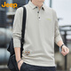 JEEP吉普長(cháng)袖T恤男士春秋季polo寬松休閑打底衫衣服男裝 卡其 XL