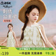 ASK JUNIOR度假風(fēng)女童表演裙夏季中大童透氣流蘇公主裙吊帶兒童裙子 米色