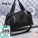 POLO旅行包男士休閑健身包男通勤旅行袋短途出差行李包手提包 黑色