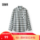 森馬（Semir）[商場(chǎng)同款]長(cháng)袖襯衫男純棉法蘭絨格子外套2025秋冬新款經(jīng)典百搭 綠色調00444 L