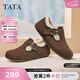 他她（TATA）復古加絨勃肯鞋女棉鞋厚底毛毛拖鞋穆勒鞋子CUG01CM5 啡色（絨里） 37