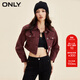ONLY秋冬時(shí)尚百搭合體長(cháng)袖牛仔短款外套女|123454007 E14深紅木色 160/80A/S